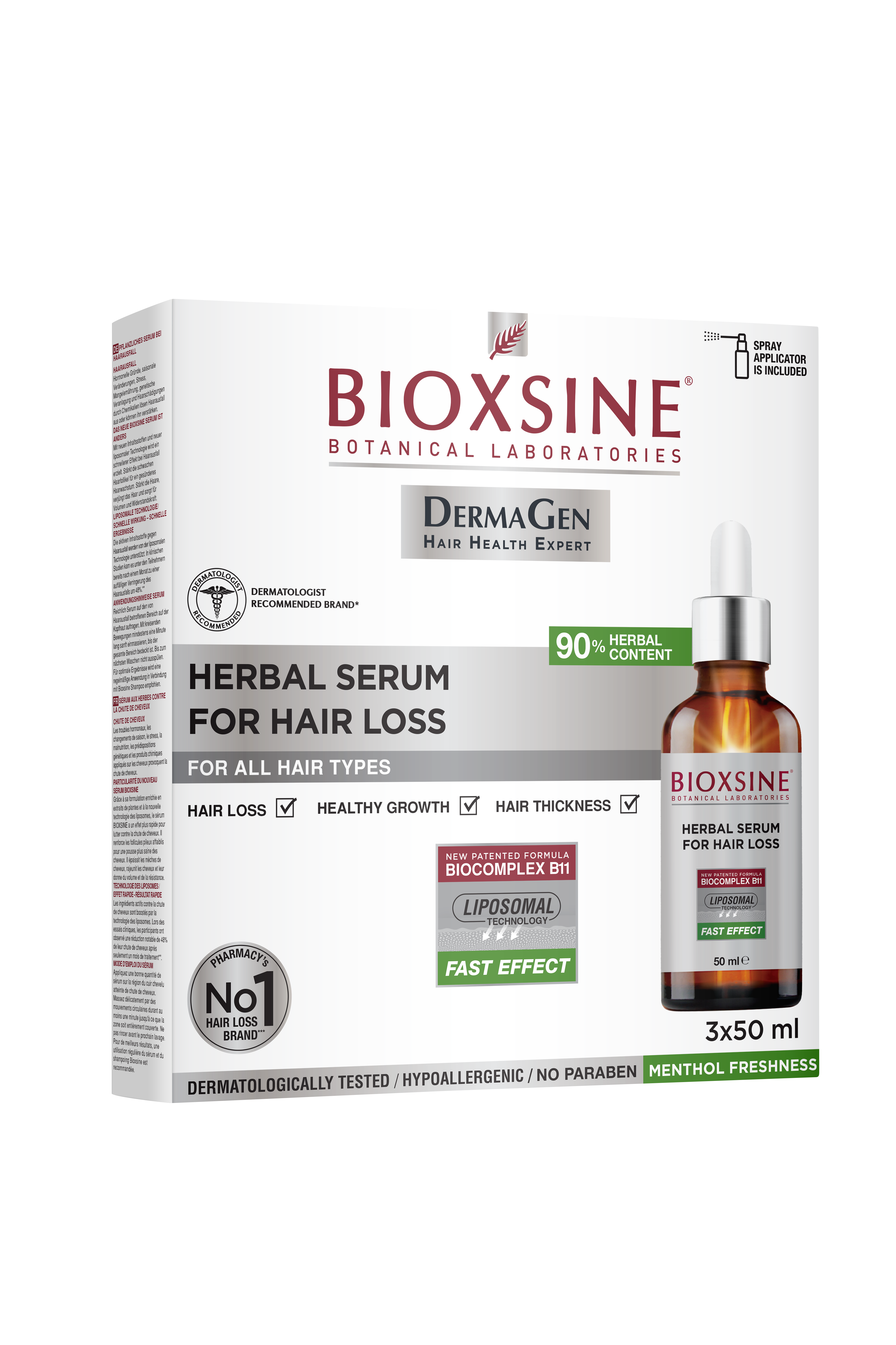 Bioxsine DermaGen – serum do skóry głowy przeciw wypadaniu włosów 3 X 50 ml