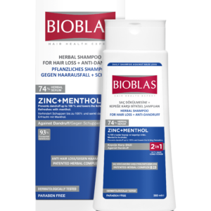 Bioblas – ziołowy, przeciwłupieżowy szampon z odżywką (2 w 1) z cynkiem i mentolem 360 ml