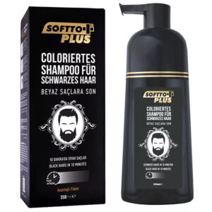 Softto Plus Szampon koloryzujący dla siwych włosów 350 ml Czerń