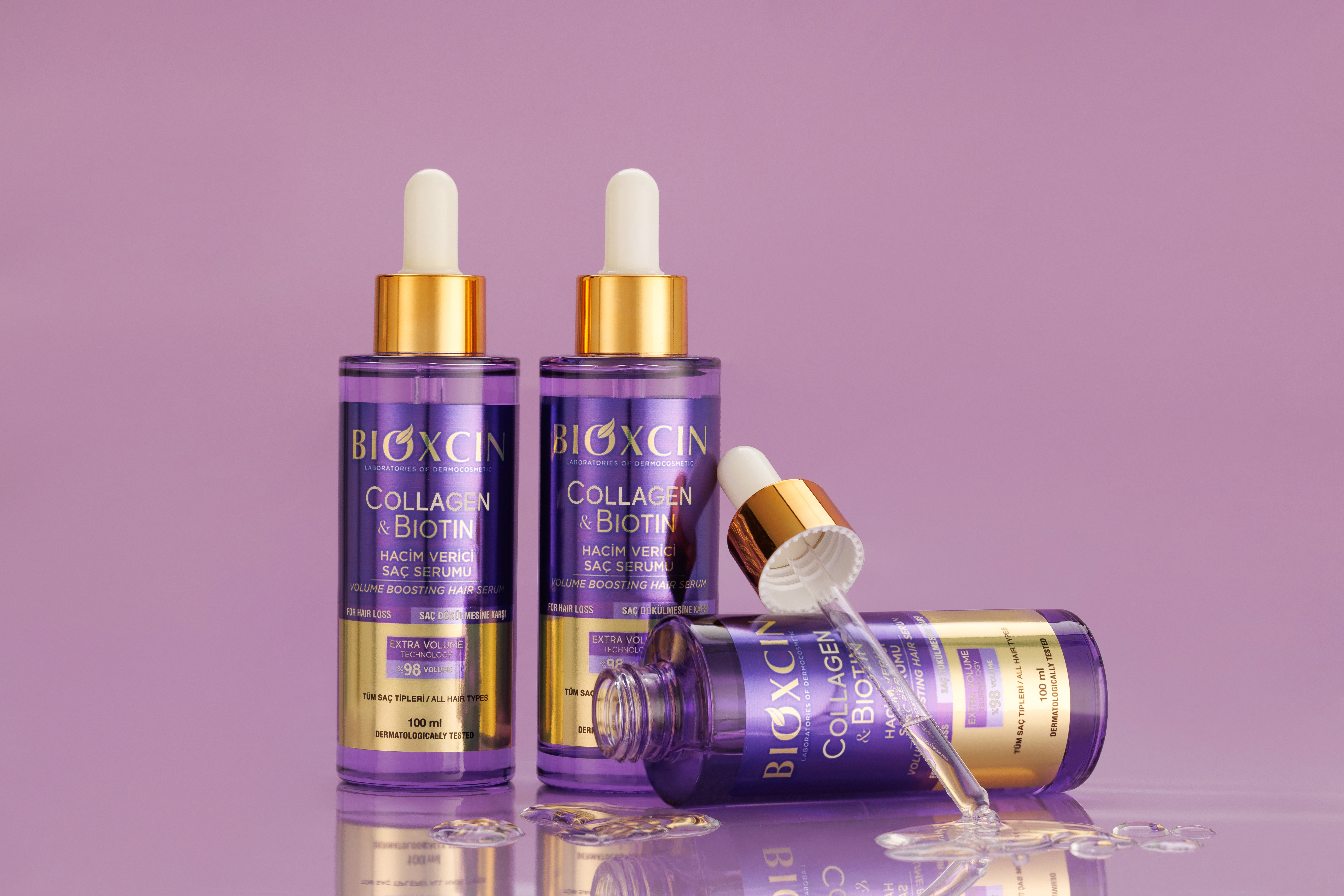 Bioxcin Collagen & Biotin - Serum dodające włosom objętości 100 ml - obrazek 3