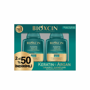 Zestaw Bioxcin Keratin & Argan - Szampon regenerująco - nawilżający 2 x 300 ml