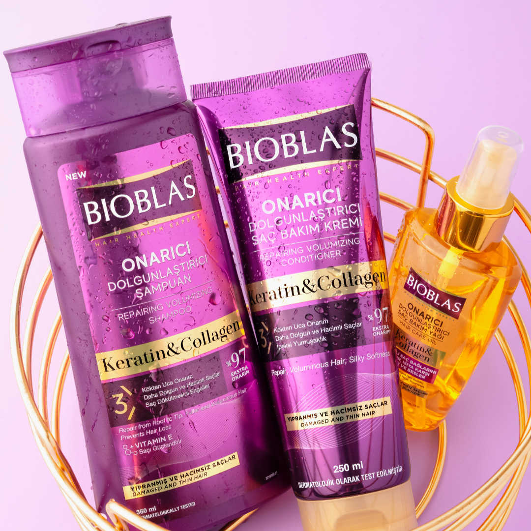 Bioblas Keratin & Collagen - Regenerujący olejek do włosów 2x100 ml - obrazek 3