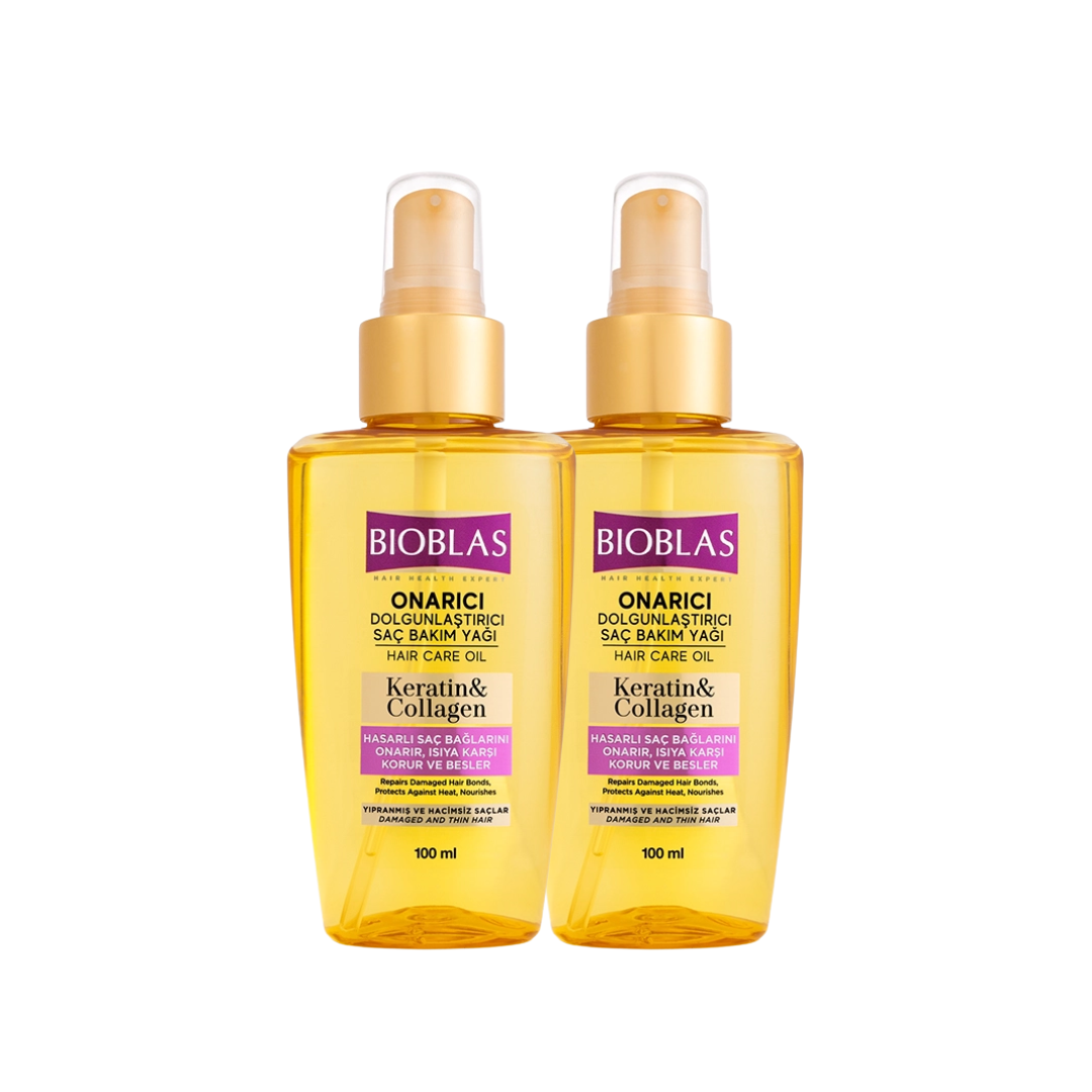 Bioblas Keratin & Collagen - Regenerujący olejek do włosów 2x100 ml