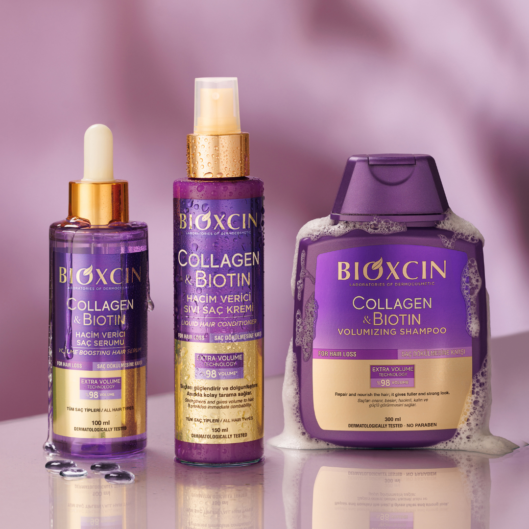 Bioxcin Collagen & Biotin - Odżywka zwiększająca włosom objętość 2x250 ml - obrazek 3