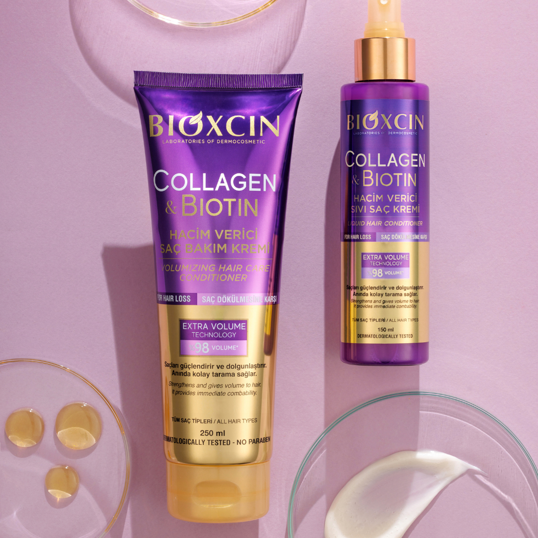 Bioxcin Collagen & Biotin - Odżywka zwiększająca włosom objętość 2x250 ml - obrazek 2